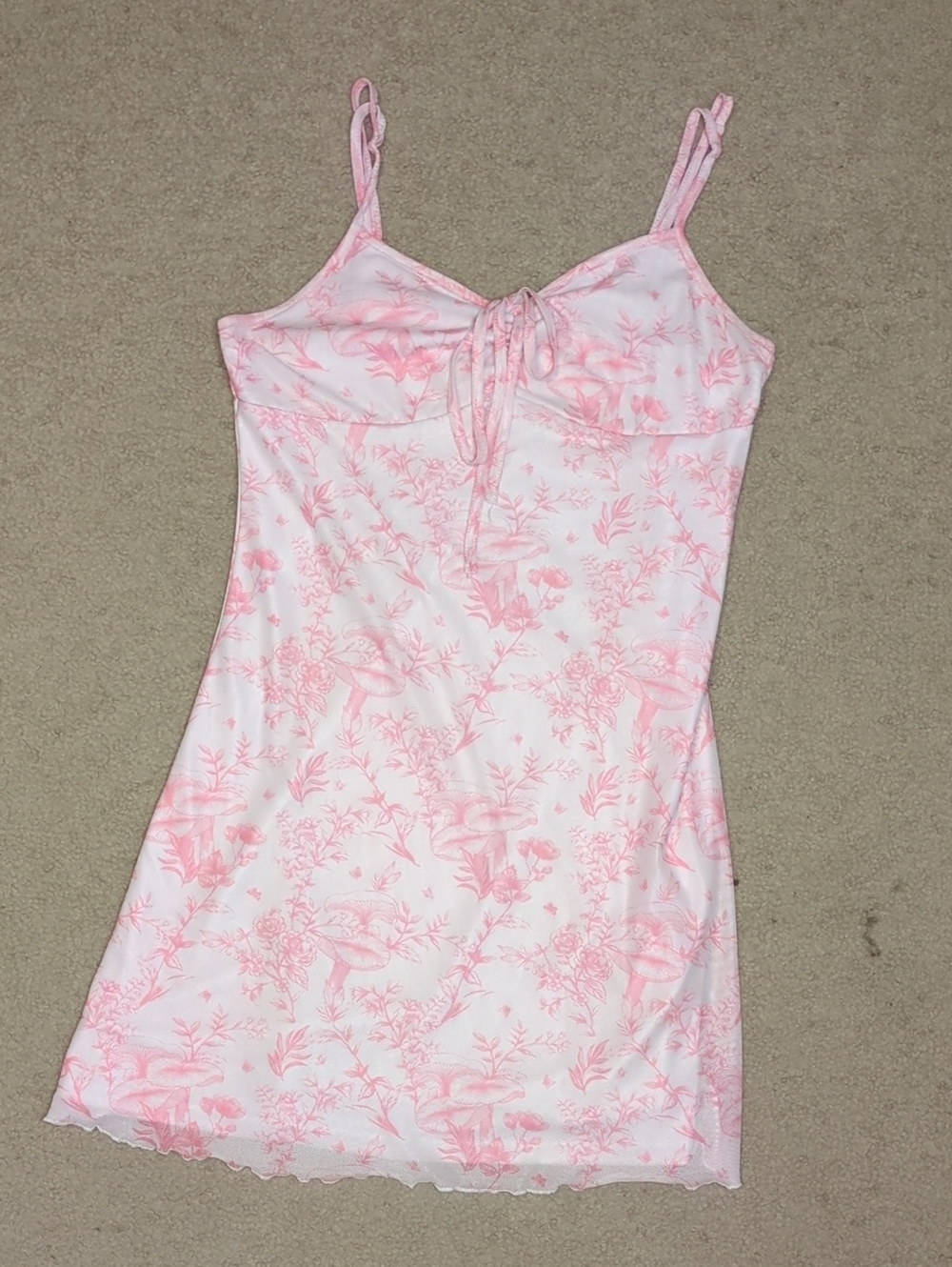Women's Pink Floral Slip Dress Nightgown - Brand